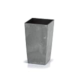 Deuba Macetero para Flores y Plantas 26L Gris Jardinera para Interior Exterior con Maceta Interna
