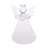 AERVEAL Angel Botella de florero de Vidrio Transparente para Colgar en la Pared para Decoraciones de Flores de Plantas, Jarrones de ángel