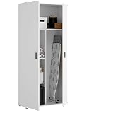 HABITMOBEL Armario Auxiliar Baño Blanco Multiusos 2 Puertas. Medidas: Alto 190cm. Ancho 78cm. Fondo 35cm.