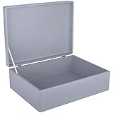 Creative DECO XL Gris Grande Caja Madera Decorativa Almacenaje | 40 x 30 x 14 cm (+/-1cm) | con Tapa | Cofre para Decorar Regalo Decoupage | Juguetes, Documentos, Objetos de Valor, Herramientas