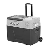 Alpicool CX40 - Nevera portátil de 40 litros, 12 V, para coche, camping, camión, barco y enchufe con conexión USB, barra telescópica, rueda