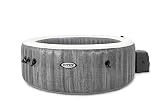 Intex Whirlpool Pure SPA Bubble Massage Greywood Deluxe 28440-196 cm de diámetro x 71 cm, para 4 Personas, Capacidad de 795 l, óptica Madera Gris