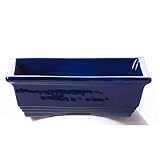 ALFAREROS DAMIAN CANOVAS Maceta para Bonsai DE Barro Y ESMATADA EN Color Azul Cobalto. Medidas 22X16X8 CM.Modelo Tokio. con TU Compra TE REGALAMOS EL Plato.