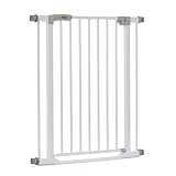 Hauck Barrera de Seguridad de Niños para Puertas y Escaleras Clear Step Safety, con Barra Inferior Muy Delgada, Sin Agujeros, 75 - 80 cm, Extensible con Extensiones por Separado, Metal, Blanco
