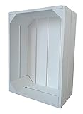 Caja de madera, caja de fruta, caja de vino, caja decorativa, color blanco, 38 x 28 x 15 cm