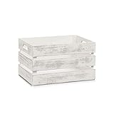 Zeller 15131 Caja de Almacenamiento, Madera, Blanco, 35x25x20,5 cm