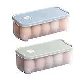 Hueveras para Frigorifico 10 Huevos 2 Piezas Caja de Almacenamiento de Huevos, Bandeja de Huevos para Nevera, Contenedor de Almacenamiento de Huevos para congeladores, vajillas, gabinetes de cocina
