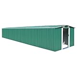 vidaXL Cobertizo de Jardín Paito Casata Casetilla Almacenamiento de Herramienta Almacenaje Exterior Acero Galvanizado Verde 257x779x181 cm
