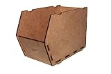 Gavetas organizadoras, apilables, abierta, fabricada en madera reciclada MDF. Lote 9 unidades. Contenedores para almacenaje, para guardar cosas. (200X135X105) 100% Natural