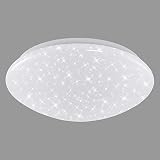 Briloner Leuchten - Plafón LED, plafón con decoración estrella, 12W, 1.200 lúmenes, 4.000 Kelvin, blanco, Ø28 cm