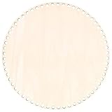 tellaLuna Cesta de madera natural de 30 cm con agujero, base de madera en blanco circular para hacer punto DIY Crochet bolsa inferior Shaper Craft