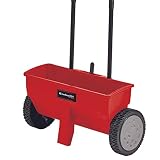 Einhell Carro esparcidor manual - GT-M-GT-39. (Ancho de esparcimiento de 45 cm, capacidad de 12 Litros, diámetro de las ruedas de 200 mm). Barra de empuje doble. Cierres de resorte en ambos lados