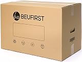 Beufirst Pack de 10 Cajas de Cartón con Asas 500x300x300mm, Cajas para Mudanza, Envíos, Almacenaje y Transporte