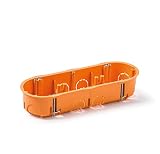 FAMATEL - Caja empotrar para mecanismos | Triple | 67x45 mm | Naranja