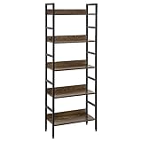EUGAD Librería Industrial con 4 Nivele Estantería Almacenaje Independiente para Libros Plantas Estantería Metálica con Madera para Salón Cocina Dormitorio 60x27,5x160cm Vintage 0010ZWJ