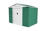 GARDIUN KIS12767 - Caseta Metálica Cambridge 4,72 m² Exterior 181x261x198 cm Acero Galvanizado Verde