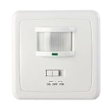 Garza Power - Detector de Movimiento Infrarrojo de Pared Empotrable, Ángulo de Detección 160º, función Interruptor, Blanco