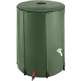 TecTake 800799 Depósito Plegable para Agua de Lluvia, Contenedor Exterior de Agua de Lluvia, Sistema de Recogida de Agua de Lluvia, Barril de Agua de Lluvia con Grifo (380 litros)
