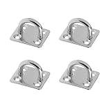 YEVYG 4 unids Herrado 304 Acero Inoxidable Almohadilla Cuadrado Placa de Ojo de la Placa de Sombra del Anillo de Lazo de la Pared Montado para Vela de Vela (Color : Silver)