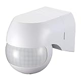 C-LOGIC Detector de Movimiento Exterior Instalación en Pared Cobertura 12 m. 180º Temporizador 10 Seg - 15 Min. Protección IP44 Sensor Infrarrojo Apto LED