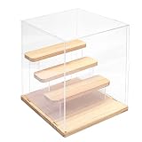 Joody - Vitrina de acrílico para colección de cajas de plexiglás transparentes con 4 niveles para figura de miniatura, vitrina antipolvo, para almacenamiento de la colección de objetos de colección