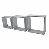 Kit 3 cubos - estantes decorativos 12 mm grosor 30.27.24 aluminio