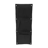 VOANZO 2 macetas verticales para jardín de color verde, multibolsillo, soporte de pared, fieltro, maceta para hierbas en interiores y exteriores, 3 bolsillos (22 x 60 cm)