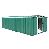 vidaXL Caseta de Jardín Metal Verde 257x597x178 cm Patio Cobertizo Casetilla