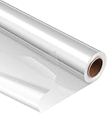 KAHEIGN 80CM x 30M Rollo De Envoltura De Celofán Transparente, 3 Mil De Espesor Largometraje Envoltorios De Regalo Para Papel De Embalaje De Cesta Artesanal De Flores