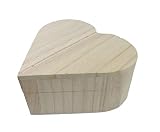 Pracht Creatives Hobby forma de corazón, caja de madera con bisagras y tapa abatible, aprox. 13 x 13 x 6 cm, ideal como regalo, joyero o para decoración, naturaleza