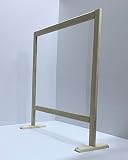 CCRETROILUMINADOS Mampara para Mostrador Cristal Portátil, Madera Natural, 75 x 90