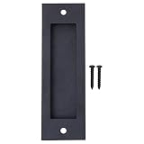 Tirador de puerta corredera empotrada rectangular negro mate, tiradores ocultos, tornillos ocultos para cajones