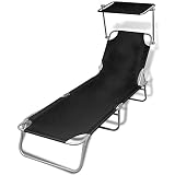 Tumbona, Tumbona Ahorro de Mano de Obra Marco de Acero con Recubrimiento en Polvo Ajustable Cómodo con Dosel para Vacaciones para Relajarse