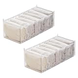NORCKS Cajas de Almacenamiento de Ropa Organizador de Cajones Almacenamiento Plegable Transparente Cajón Armario Organizador para Pantalones Jeans Interior Ropa de Bebé Sujetador Calcetines Corbatas