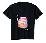 Niños Caja De Leche De Melocotón Lindas Camisas Kawaii Para Niñas Niños Camiseta