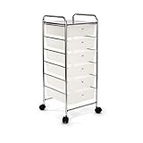 Seville Classics Cajonera con 6 cajones profundos, 39,5 x 39 x 98 cm (largo x ancho x alto), color blanco