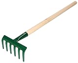 KOTARBAU Rastrillo de jardín con 6 púas de acero, tamaño 109 x 550 mm