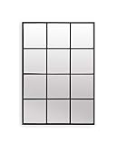 Antic by Casa Chic - Espejo de Pared con Forma de Ventana Rectangular - Marco Sólido - 90x60 cm - Metal Galvanizado – Negro