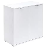 Deuba Cómoda Alba Blanco con 2 Puertas y Estante Ajustable Mueble Organizador para Oficina Dormitorio