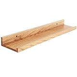 IBUYKE 60cm Estanteria Pared, ​Estante Pared de Madera, Baldas Pared, Estantes flotantes de Pared, Forma de U montado en la Pared, para Dormitorio, Salón, Cocina, Oficina,Baño, RF-GB544
