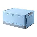 LQKYWNA Cubos de Almacenaje Plástico con Tapa,Caja De Almacenamiento Plegable Organizador del Coche Apilable Y Ahorro, 34.5 * 23.5 * 23cm