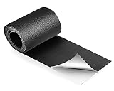 Greyoe Cuero Adhesivo, Parches para Sofa Polipiel, Rollo de Cinta de Reparación de Cuero Autoadhesivo para Sofás, Sillas, Decoraciones Interiores de Automóviles, Bolsos, Chaquetas (Negro)