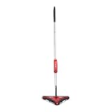 Relaxdays – Batería escoba escoba triangular (como eléctrico inalámbrico escoba con 4. Juego de cepillos para aspiradora Limpieza Lavado eléctrica también para dividir espacios eléctrico escoba, color rojo