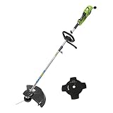 Greenworks Cortabordes Eléctrico y Desbrozadora 230V 1200W 40cm Ancho Corte, 2mm Hilo/Cuchilla, Mango Adicional ajustable GST1246