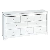 Aparador Plateado Biselado de Espejo de Cristal de 141x40x78 cm - LOLAhome