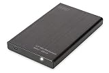 Digitus DA-71104 Caja para Disco Duro Externo 2.5' Carcasa de Disco Duro/SSD Negro - Disco Duro en Red (2,5' - USB 2.0 - SATA III, Serial ATA II, 7,9.5 mm, 2 TB, Mini-USB B, Carcasa de Disco Duro/SSD)