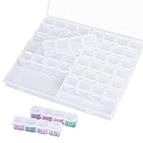Cajas Plastico Almacenaje Pequeñas,Caja de Almacenamiento con 56 Compartimentos, Caja Accesorios Diamond,Caja de Almacenaje de Joyerías para Manualidades,Joyas,Nail Art, Painting y Cross Stitch