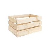 Decowood - Pack 18 Cajas Grande en Madera de Pino Natural - 49 x 30,5 x 25,5 cm