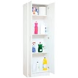 Sbrico Armario Multiusos - Mueble Auxiliar para Almacenaje, Color Blanco con 2 puertas y 3 Baldas de Fácil Instalación, Dimensiones: 180 x 59 x 37 cm de Fondo