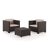 Shaf Diva Tête À Tête - Set Muebles de Jardín y Terraza, Chocolate, 80x60x73 cm
